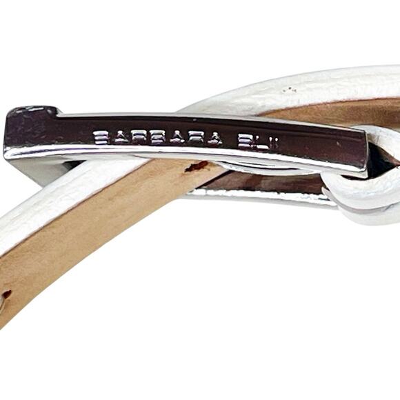 Barbara Bui White Leather & Chain Double Wrap Belt Size 80 Small - Picture 5 of 8